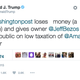 One of Donald Trump’s many tweets about the Washington Post, Amazon, and CEO Jeff Bezos, calling Amazon a “big tax shelter” (Twitter)